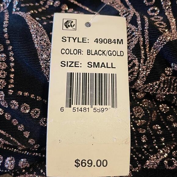 Jump Apparel Black Gold Dress Small - Picture 6 of 9